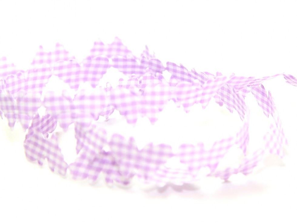 Lilac Gingham Butterfly Trim