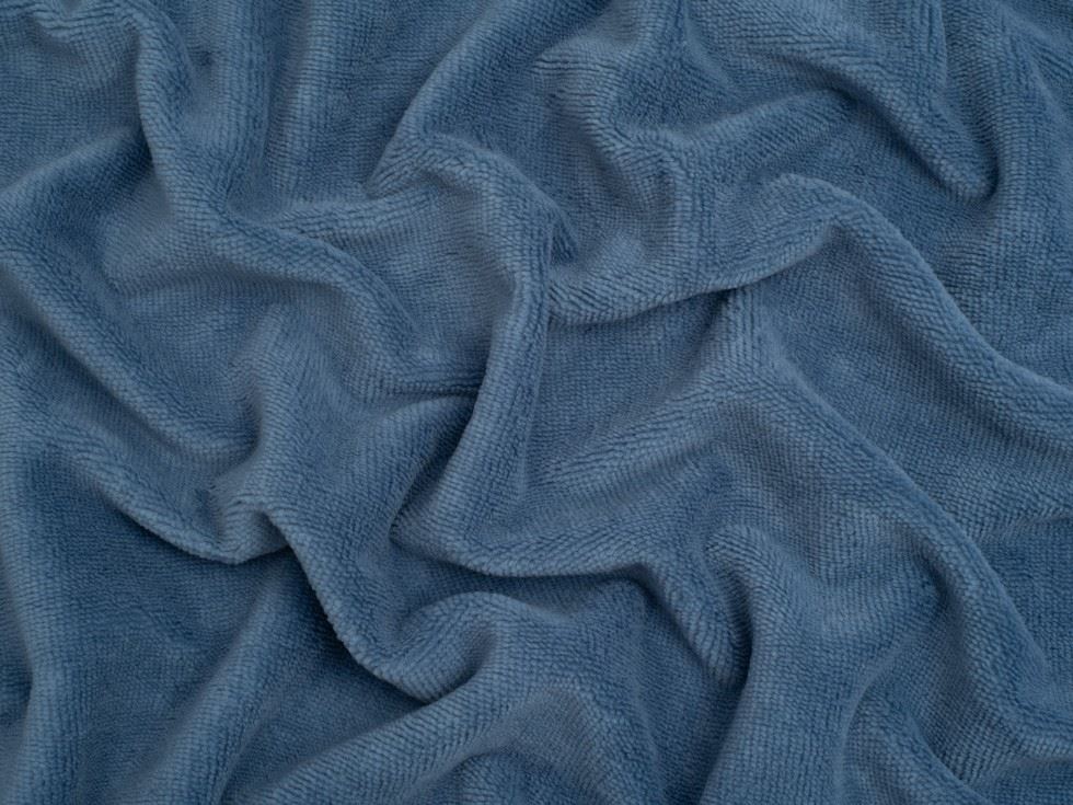 Minerva Core Range Bamboo Cotton Velvet Towelling Fabric Indigo Blue
 