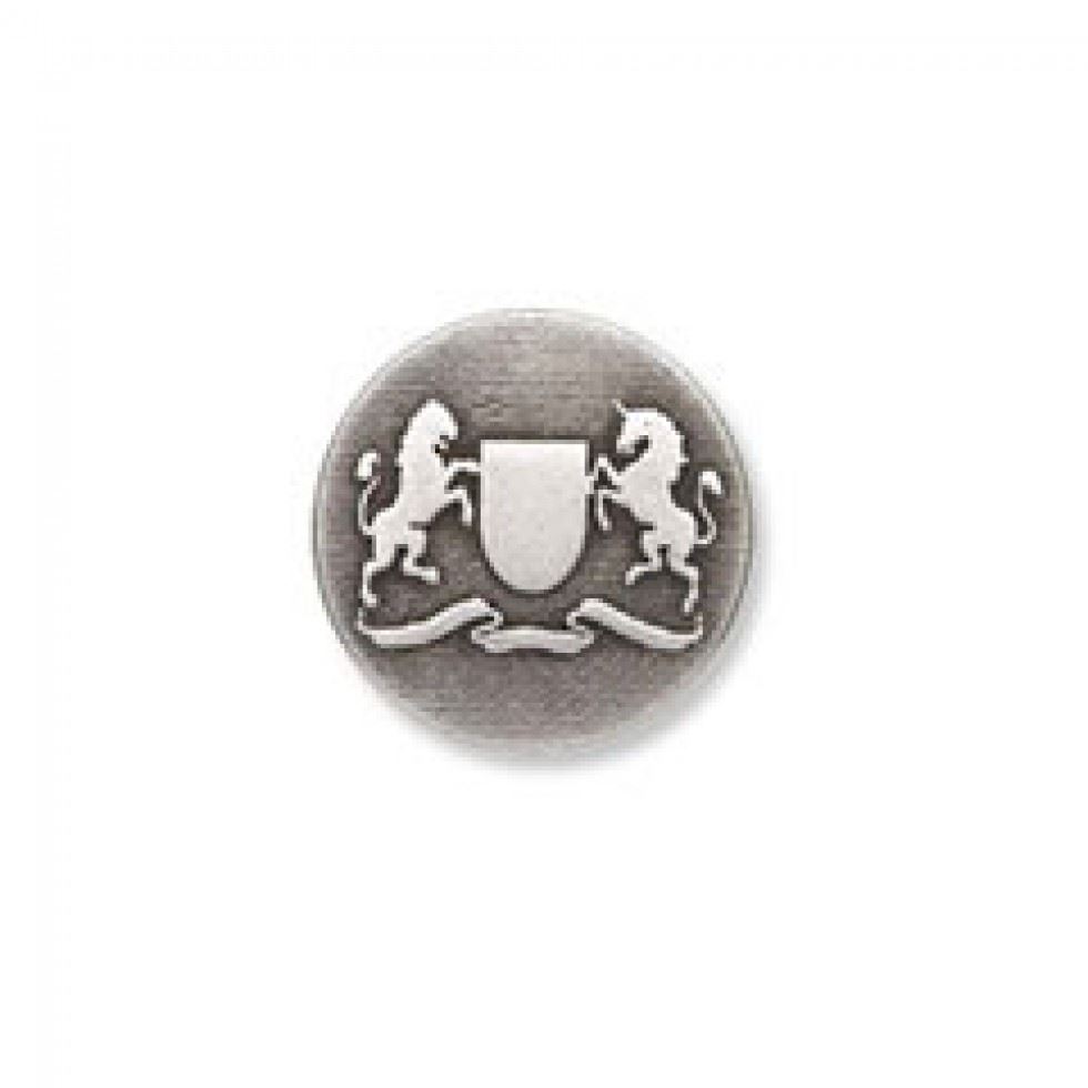 Trimits Antique Silver Metal Crest Buttons (Value Pack)