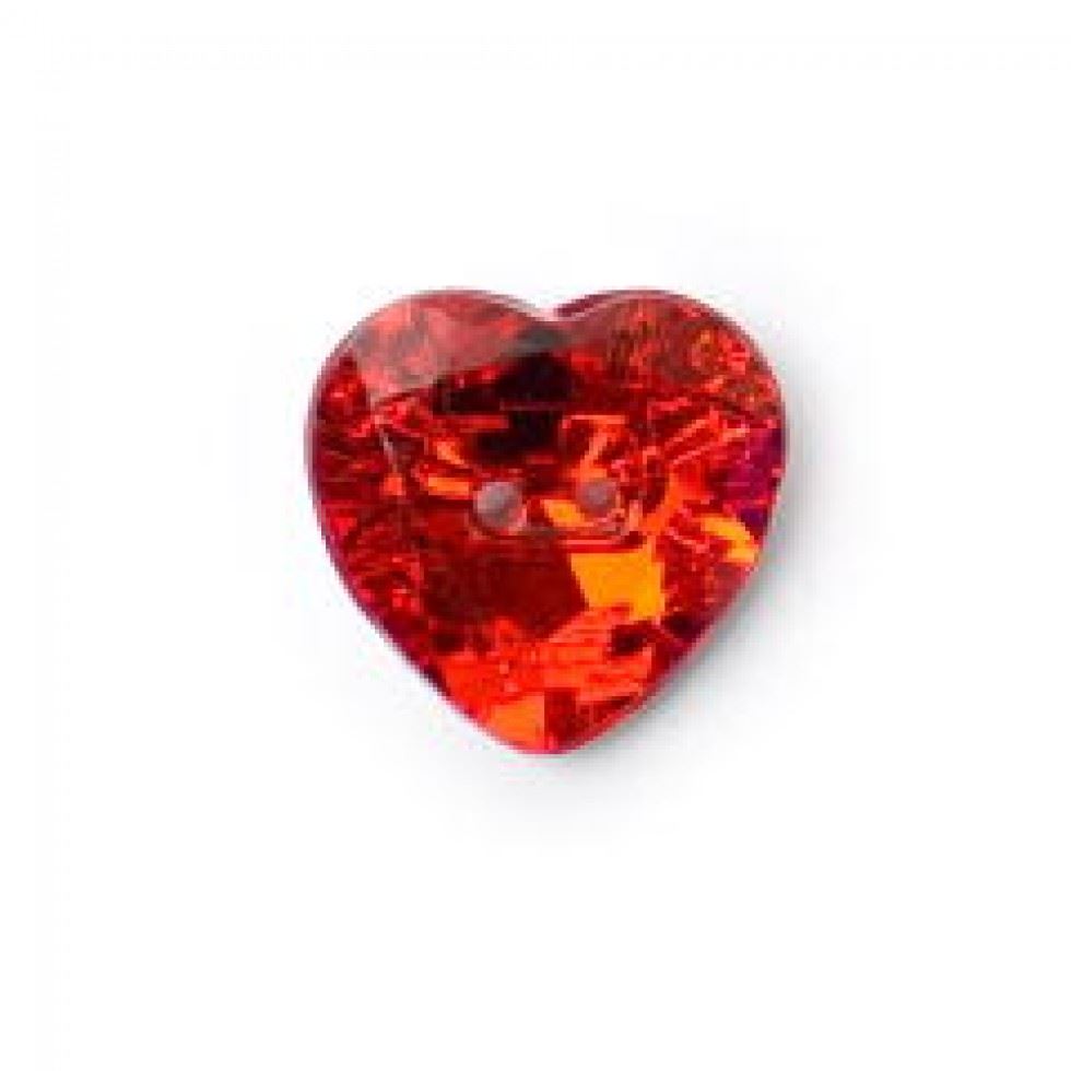 Crendon Crystal Heart Buttons (Value Pack) Red
 