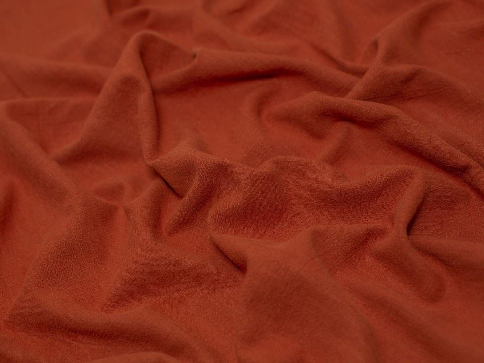 Minerva Soft Stonewashed Ramie Linen Weave Fabric Rust Ramie/Linen Minerva Core Range Nt-02155-056