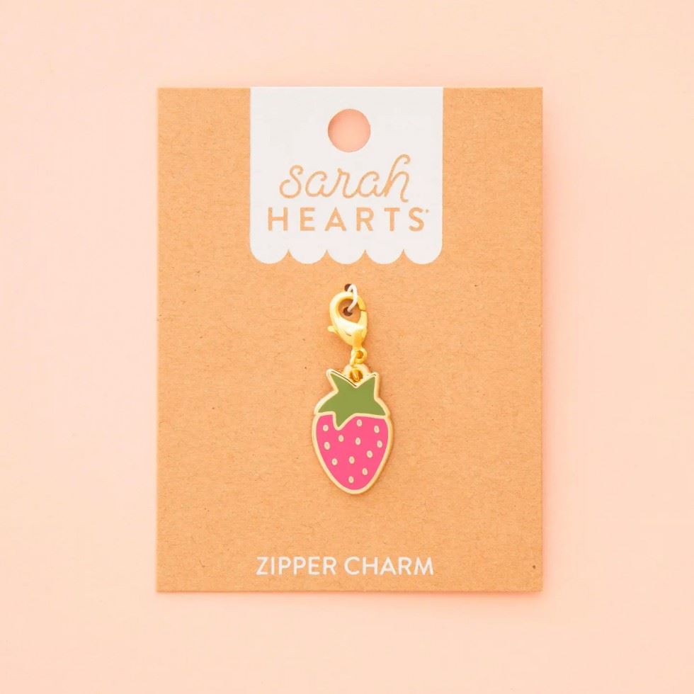 Sarah Hearts Strawberry Zip Charm
 