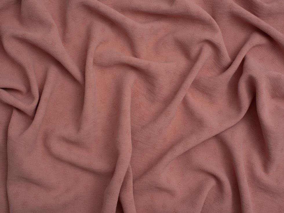 Minerva Core Range Dobby Ocean Washed Stretch Woven Crepe Fabric Dusty Pink