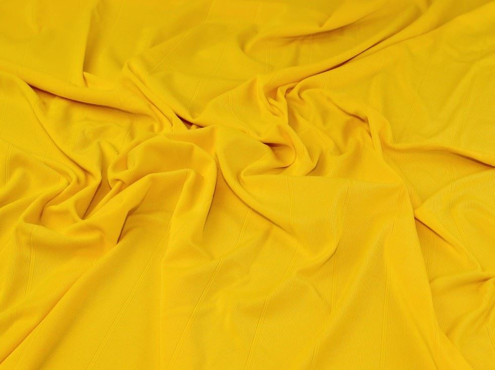 Yellow Deadstock Bandage Rib Stretch Knit Fabric