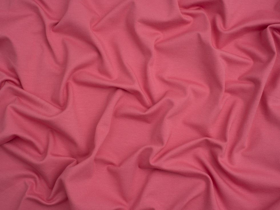 Minerva Core Range Cotton Lycra Jersey Stretch Knit Fabric Punch Pink