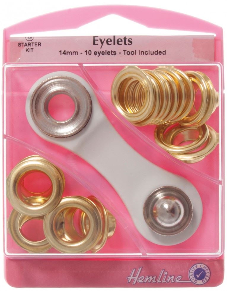 Hemline Gold Metal Eyelets Kit