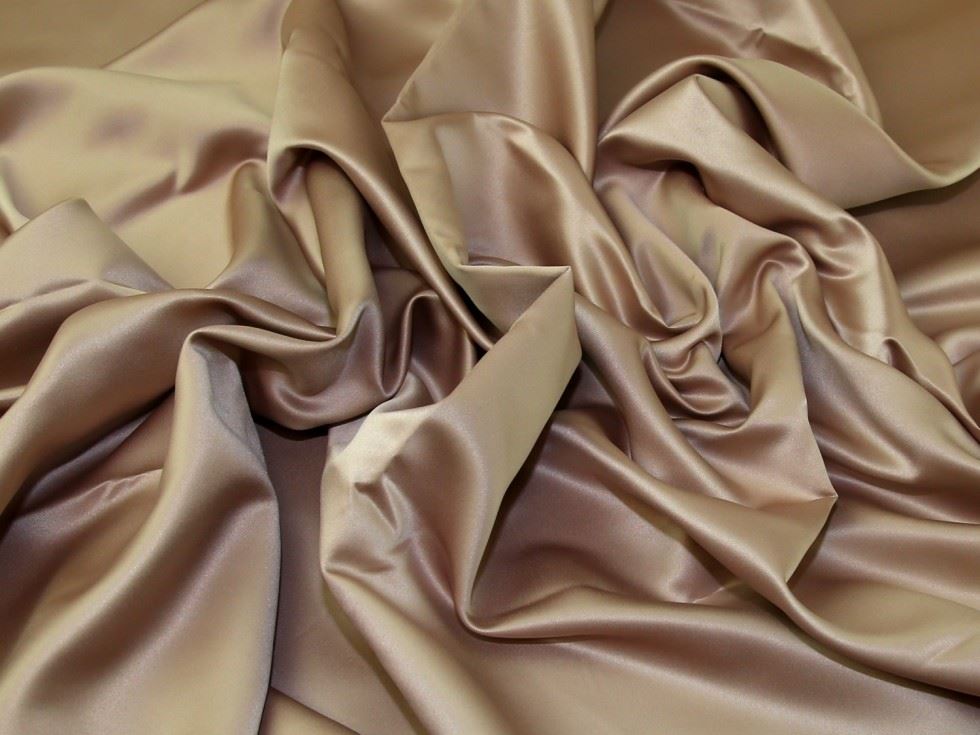 Minerva Core Range Coffee Mystique Duchess Satin Fabric