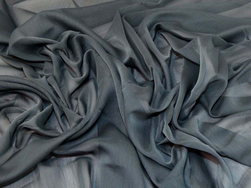 Minerva Core Range Gunmetal Gemini Crinkle Sheer Chiffon Fabric