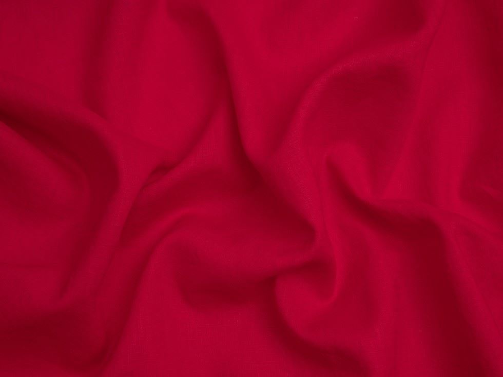Minerva Core Range Red Washed Slub 100% Linen Fabric