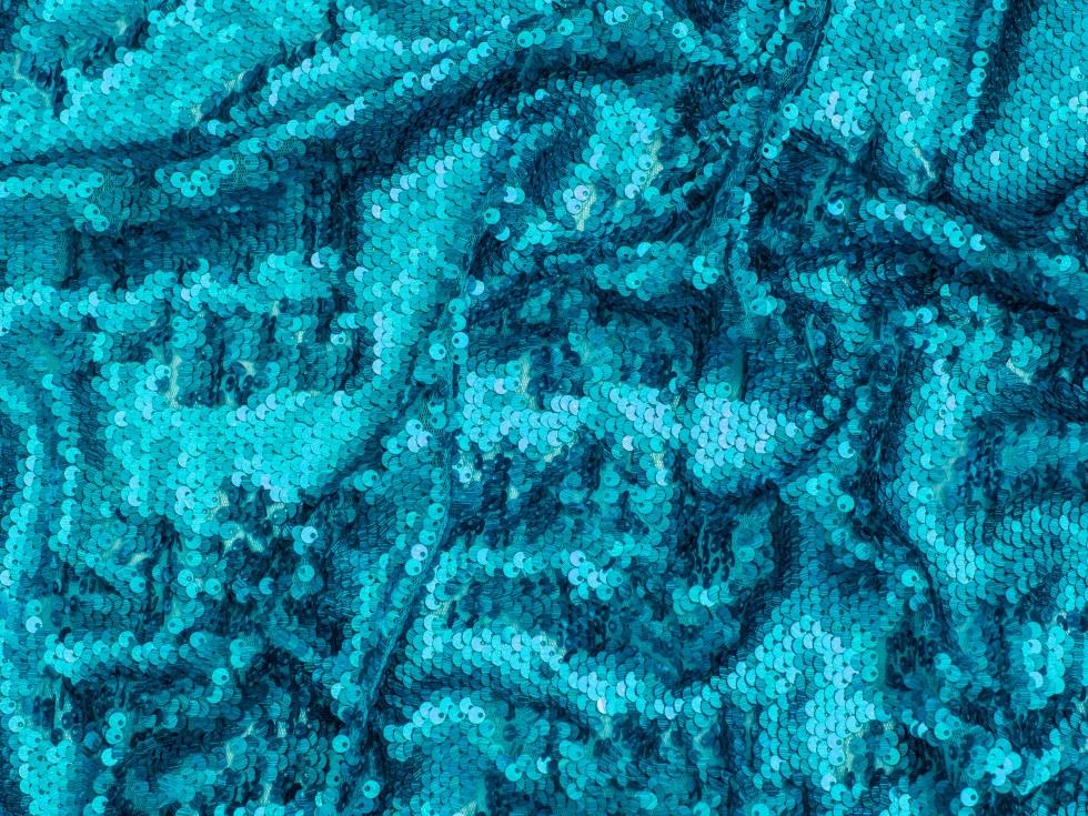 Minerva Core Range Turquoise Hologram Sequin Mesh Fabric