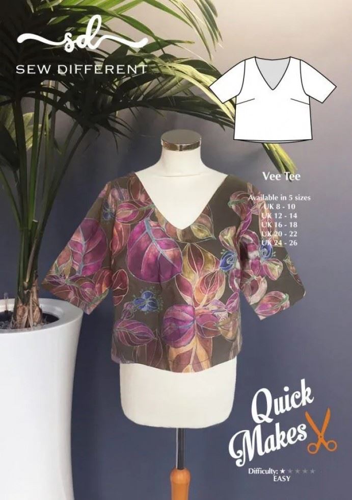 Sew Different Paper Sewing Pattern Vee Tee
 