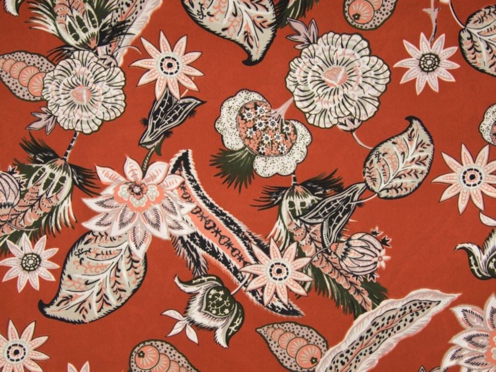 Rust Deadstock Polyester Georgette Fabric