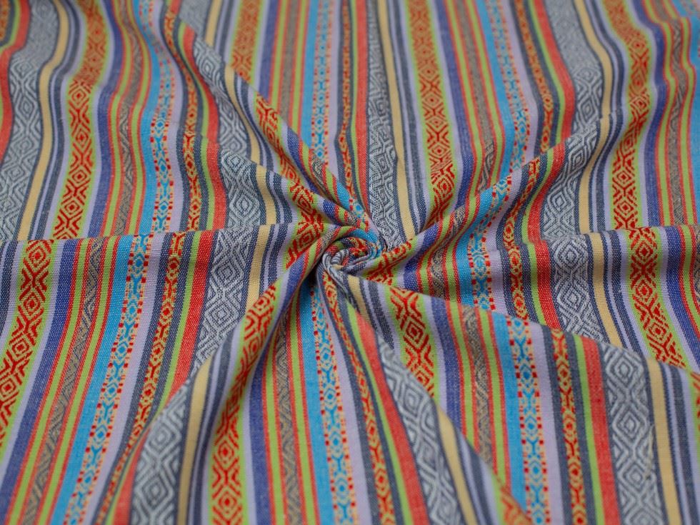 Minerva Mexico Woven Stripe Fabric 150cm / 60" Wide - per metre - Picture 1 of 10