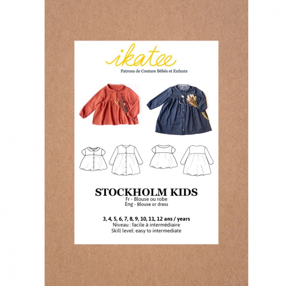 Ikatee Sewing Pattern Kids Stockholm Blouse & Dress