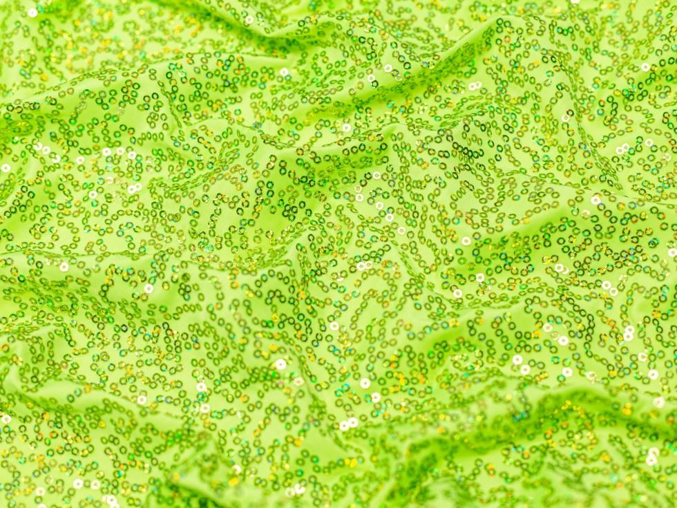 Minerva Core Range Sequin ITY Silky Stretch Knit Fabric Flo Yellow
 