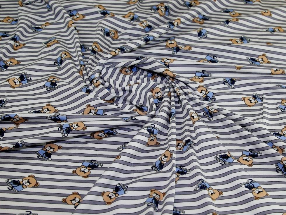 Grey Deadstock Cotton Jersey Stretch Knit Fabric