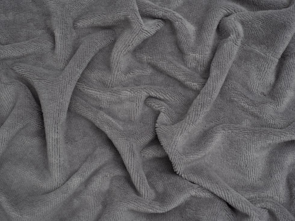Minerva Core Range Bamboo Cotton Velvet Towelling Fabric Grey