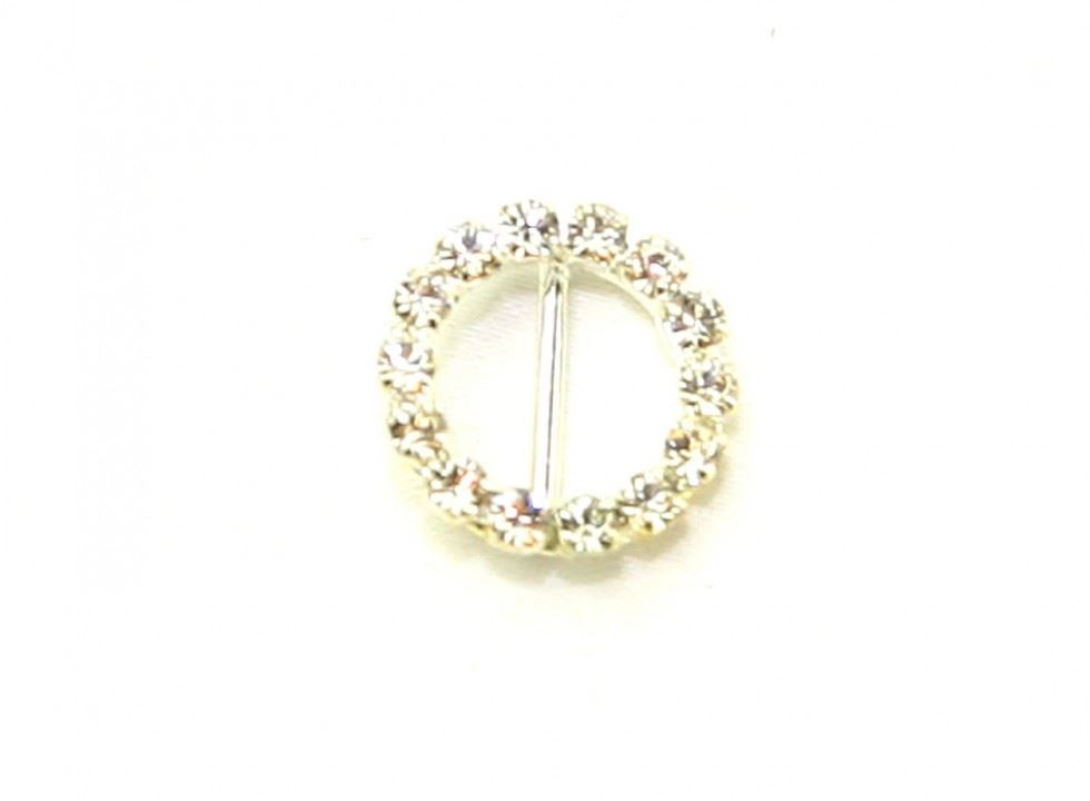 Silver Diamante Round Buckle