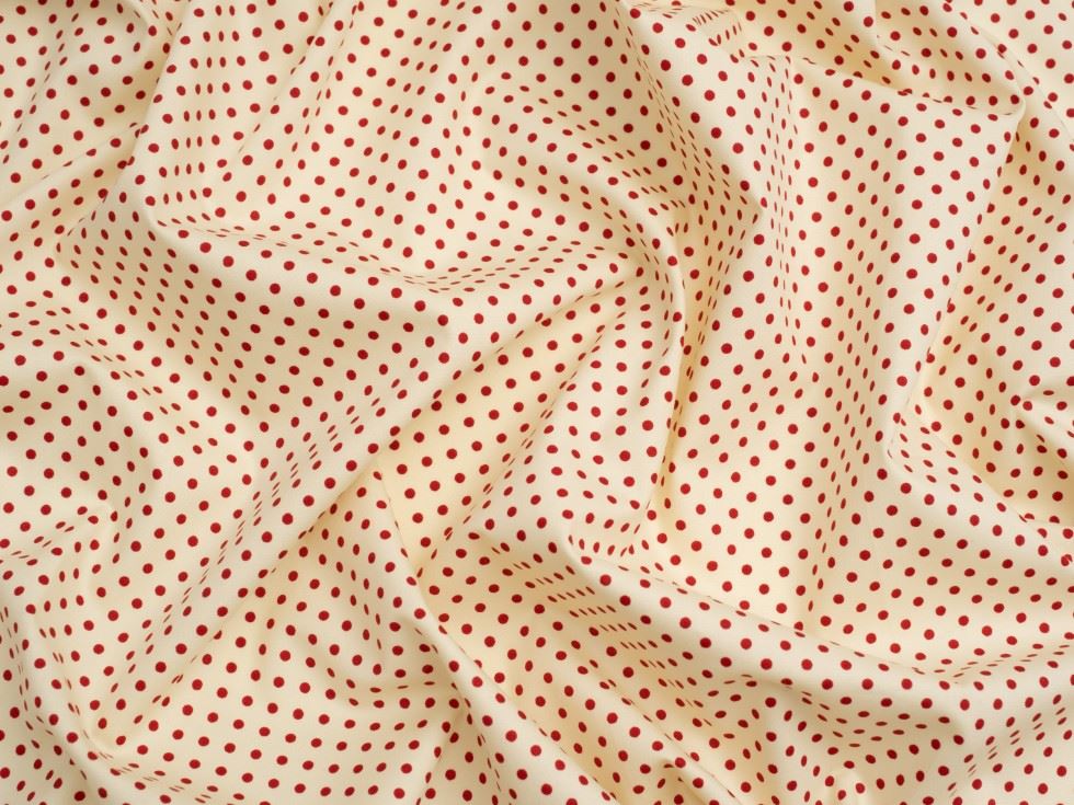 Minerva Core Range 100% Cotton Poplin Fabric Red on Ivory
 