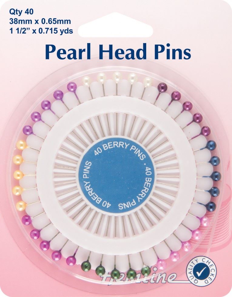 Hemline Multicoloured Pearl Head Pins