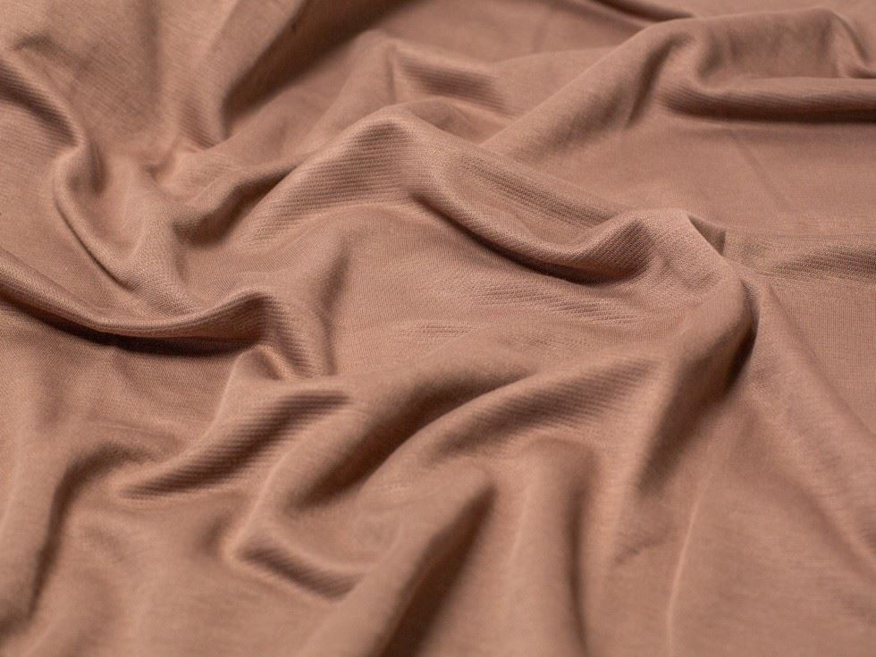 100% Cotton Ottoman Rib Stretch Knit Fabric Dark Brown