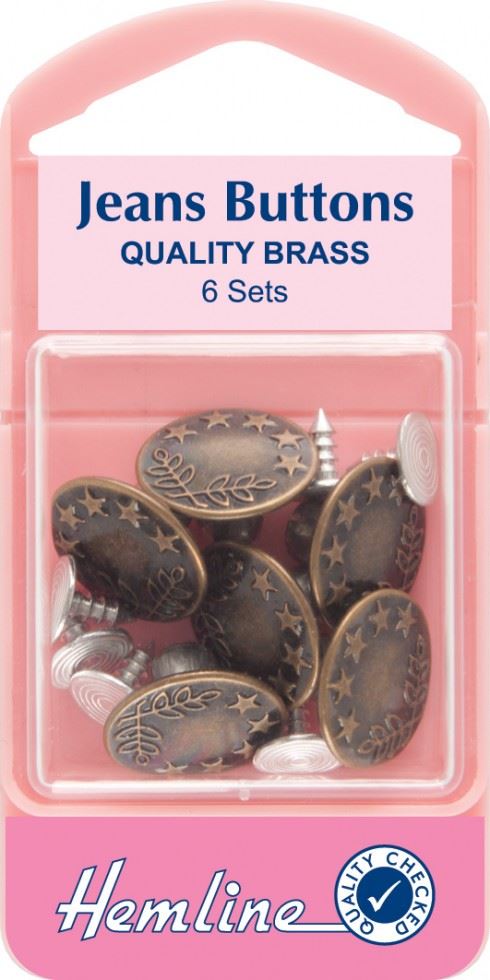 Hemline Bronze Jeans Buttons
