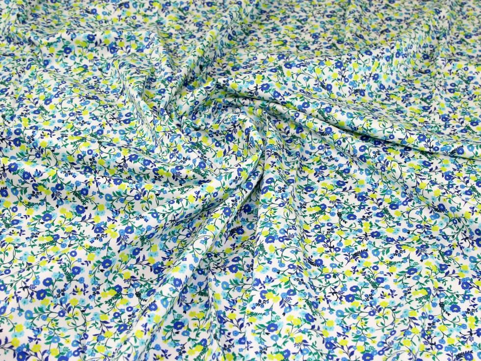John Kaldor Blue & Yellow Lizzano Cotton Sateen Fabric