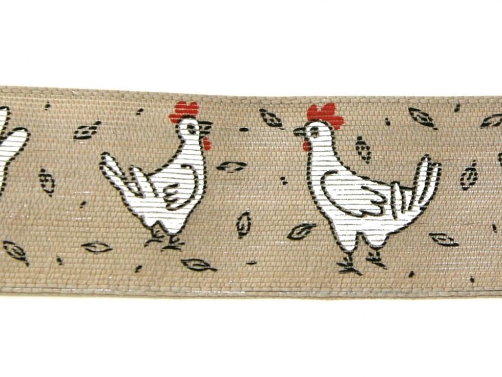 Easter Chicks Ribbon Grey