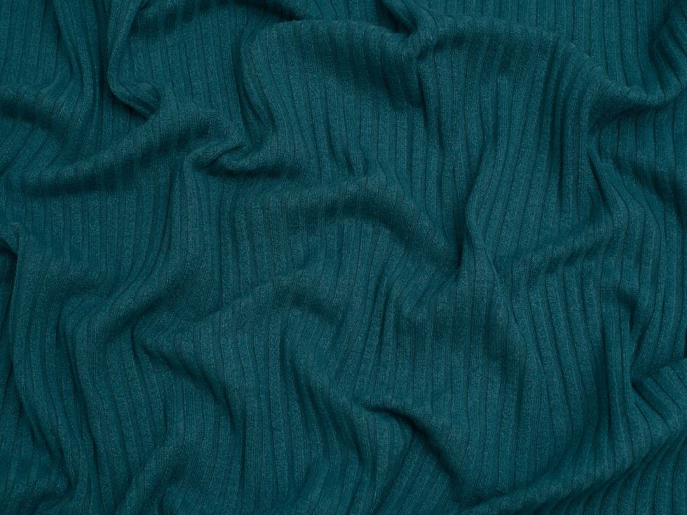 Minerva Core Range Peacock Viscose Rib Stretch Knit Fabric