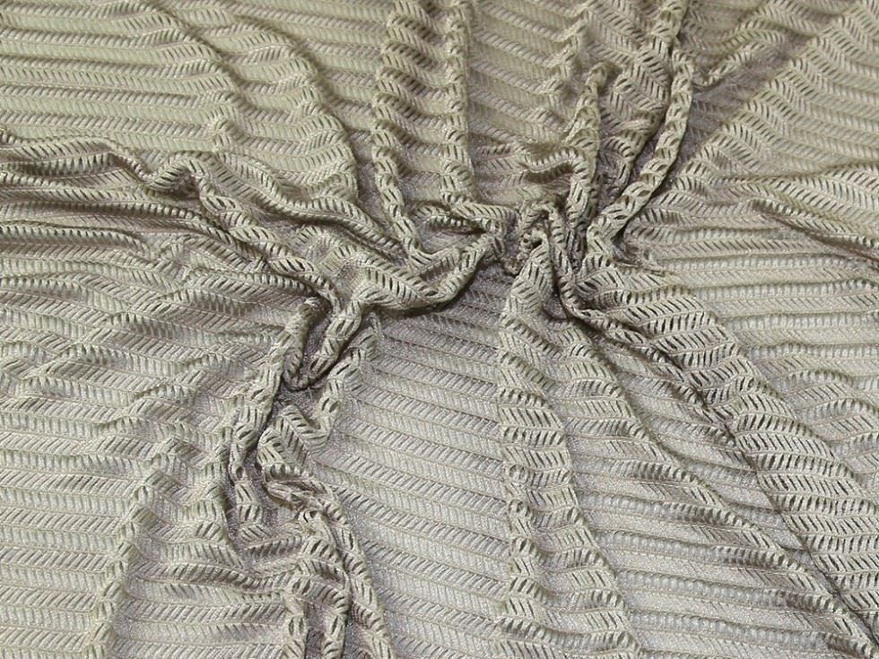 Stone Deadstock Stretch Lace Fabric