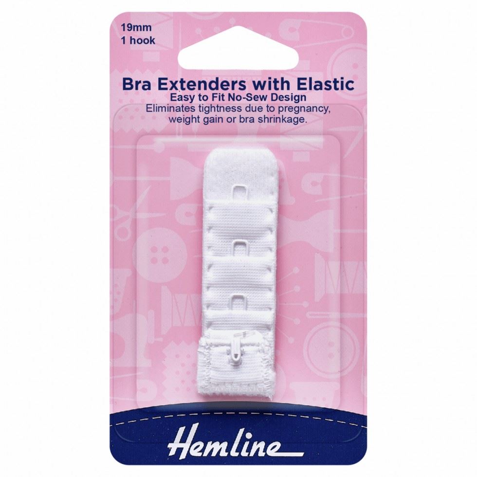 Hemline White Bra Back Extenders