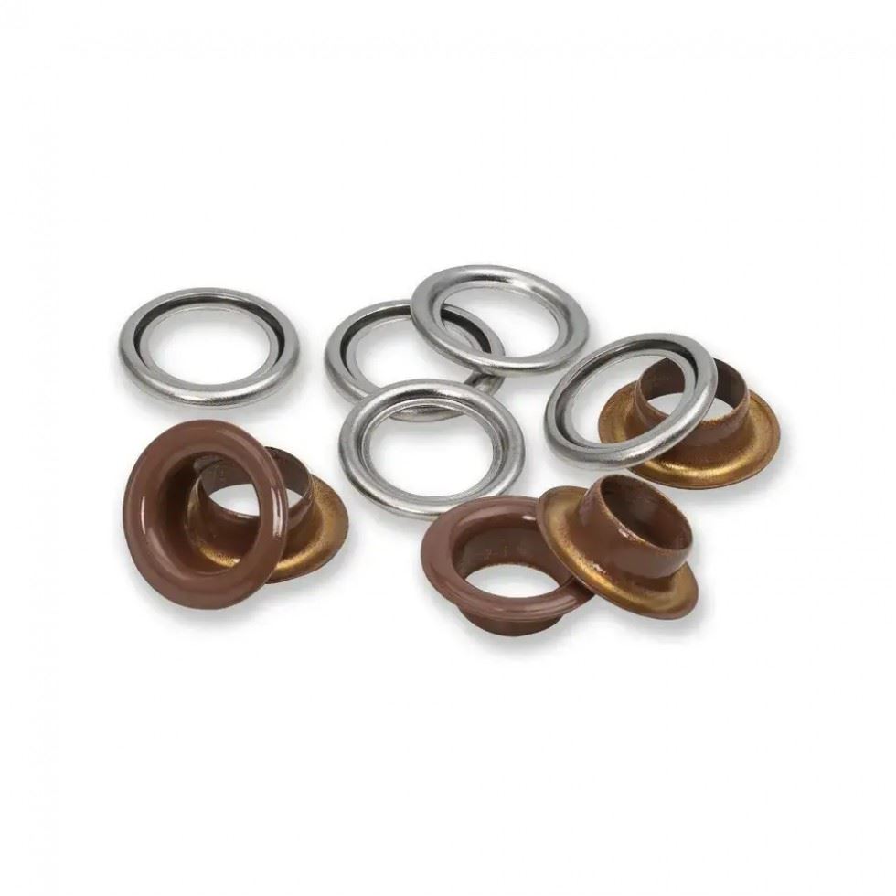 Prym Metal Eyelets with Washers Dark Brown