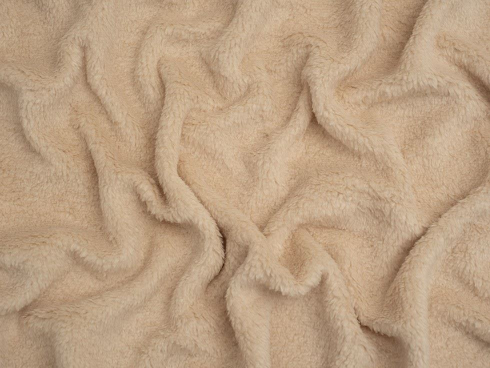 Minerva Core Range Baby Soft Sherpa Fleece Fur Fabric Cream