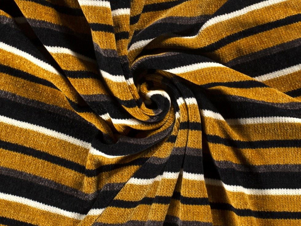 Chenille Stretch Knit Fabric Ochre
 