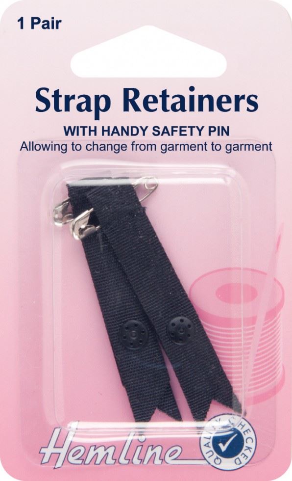 Hemline Black Shoulder Strap Retainers