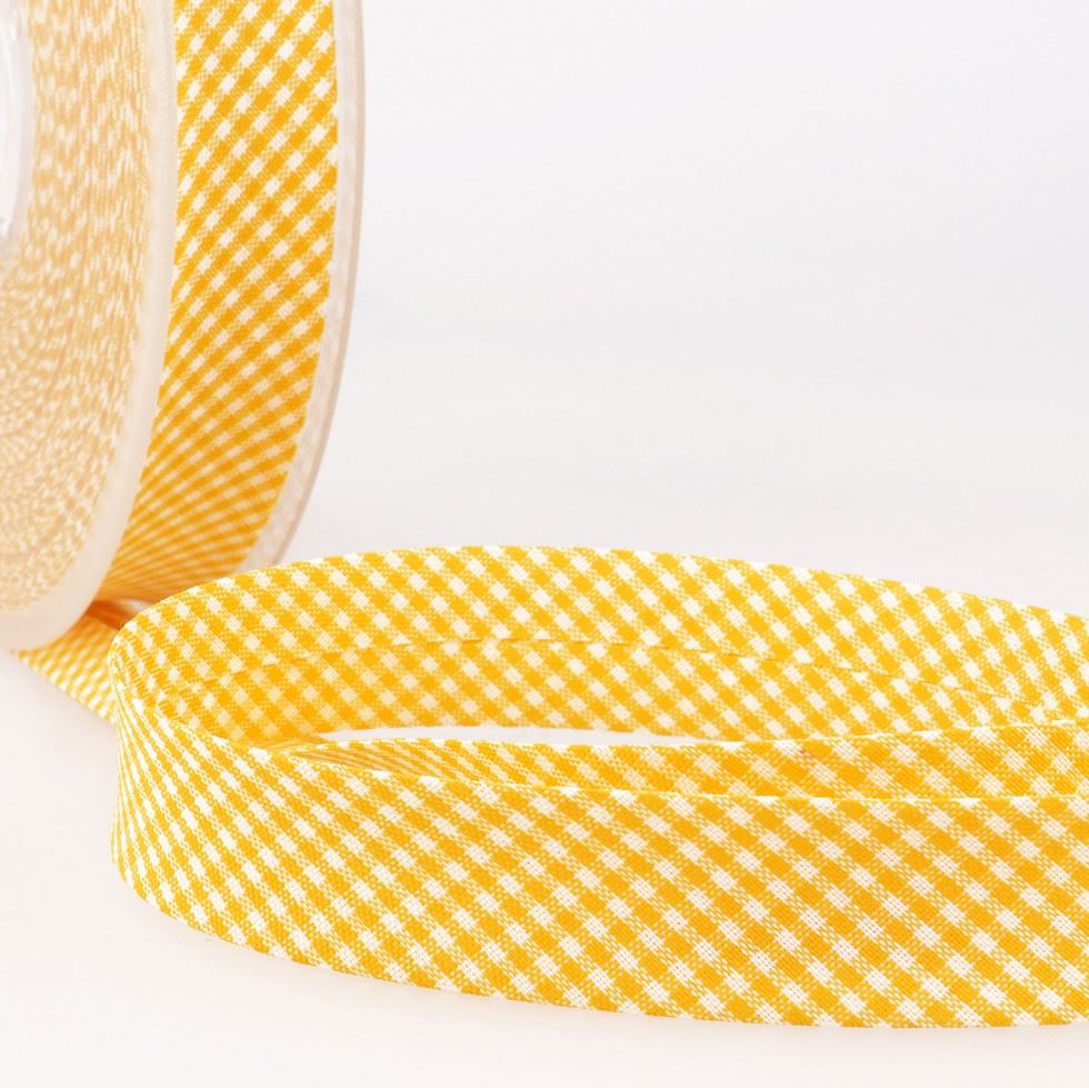 Stephanoise Gingham Bias Binding Tape Yellow
 