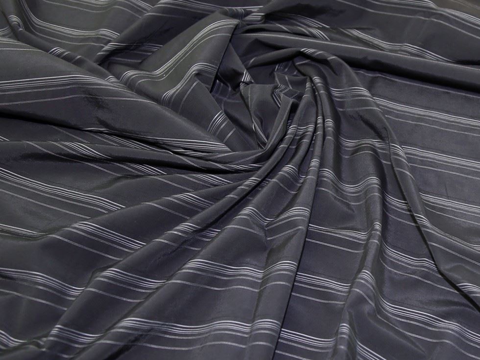 Black Deadstock Rayon Shirting Fabric