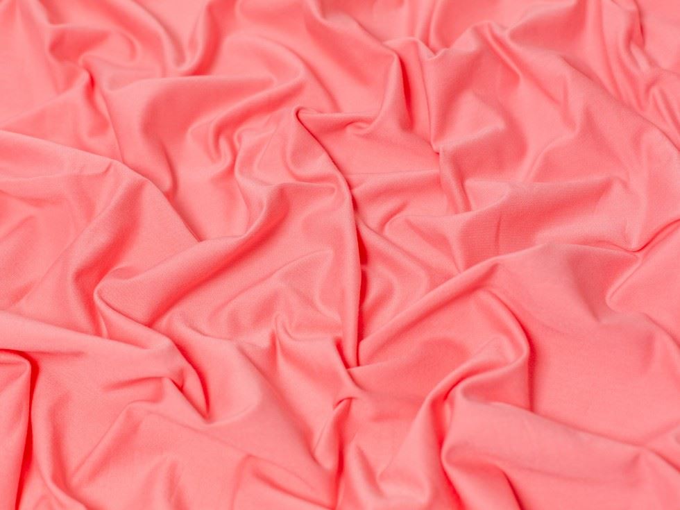 Minerva Core Range Coral Cotton Lycra Jersey Stretch Knit Fabric