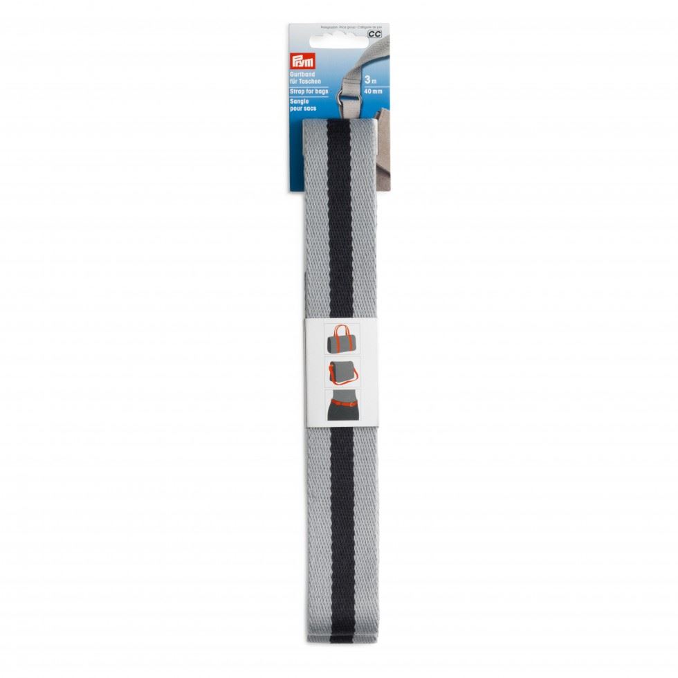 Prym Bag Strap Webbing Grey & Navy
 