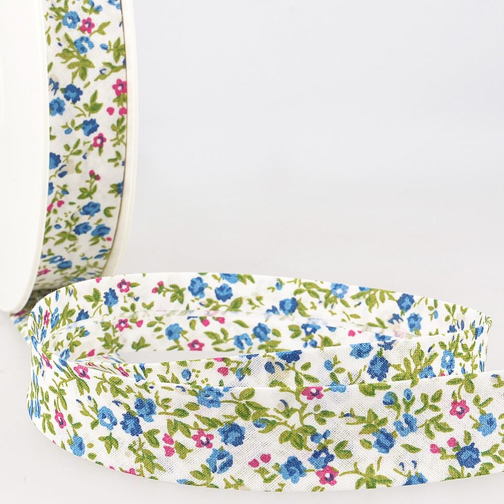 Stephanoise Floral Bias Binding Tape Anise Green
 
