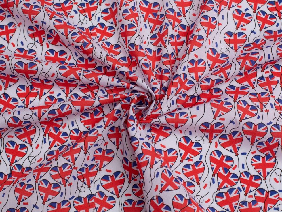White Printed Polycotton Fabric