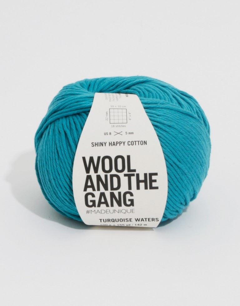 Wool and the Gang Shiny Happy Cotton Aran Yarn Turquoise Waters