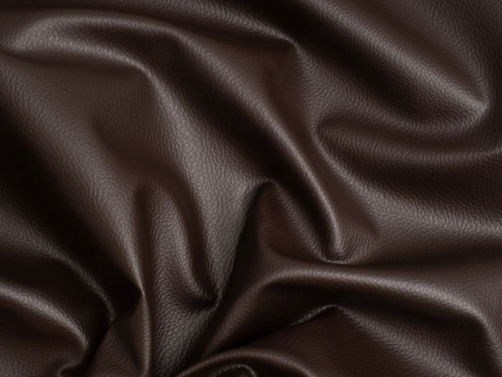 Minerva Core Range Textured Faux Leather Fabric Dark Brown
 
