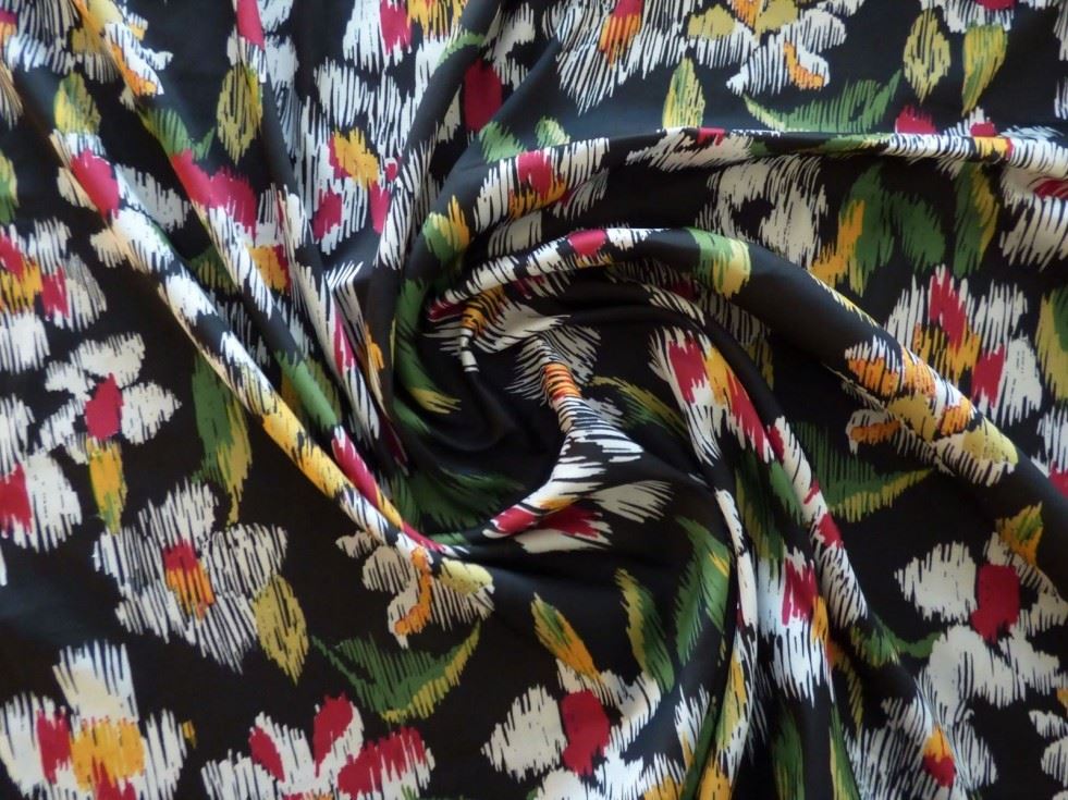 Lady Mcelroy Multicoloured Charmeuse Silky Satin Fabric