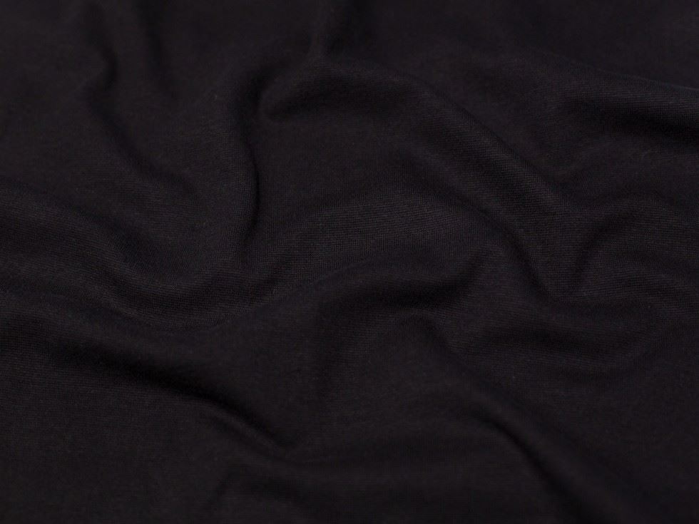 Minerva Core Range Tubular Ribbing Stretch Knit Fabric Jet Black
 