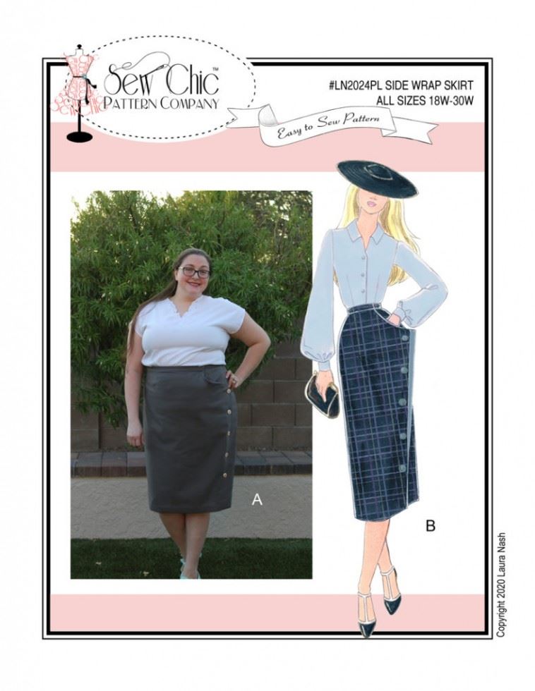 Sew Chic Sewing Pattern Side Wrap Skirt