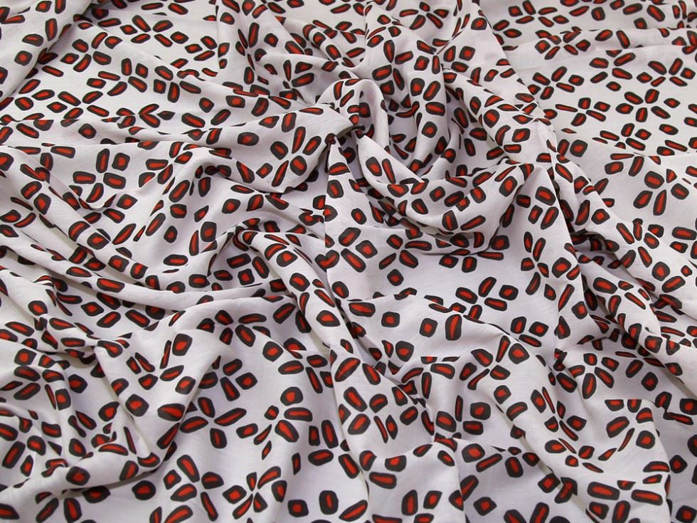 Orange Deadstock Silk Voile Fabric