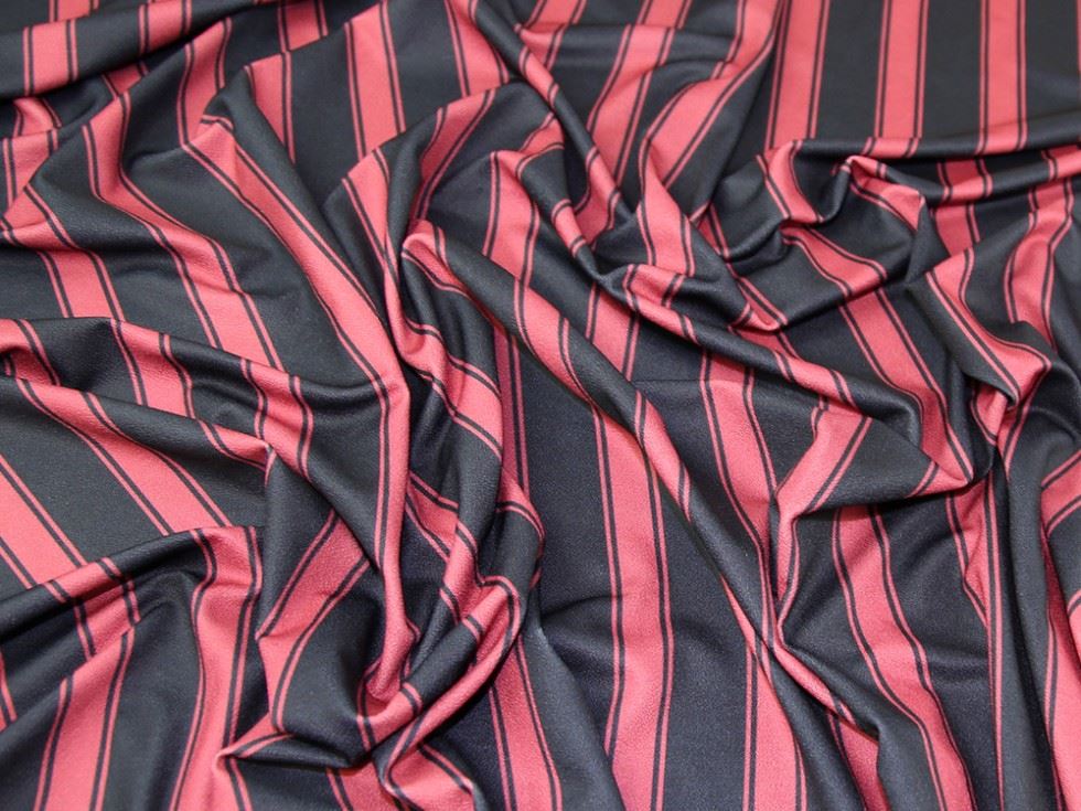 Deadstock Scuba Crepe Stretch Knit Fabric Black & Wine Deadstock Scuba Crepe Stretch Knit Fabric Black & Wine