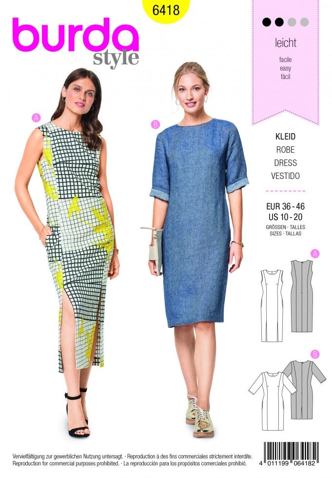 Burda Paper Sewing Pattern 6418
 
