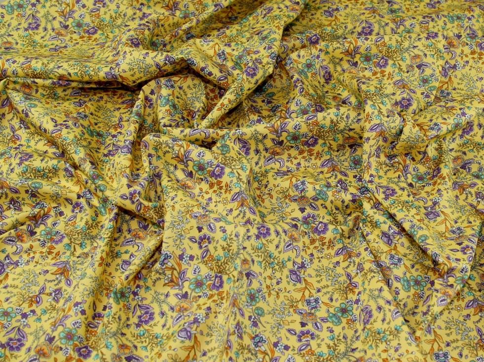Rose and Hubble 100% Cotton Poplin Fabric Lemon
 